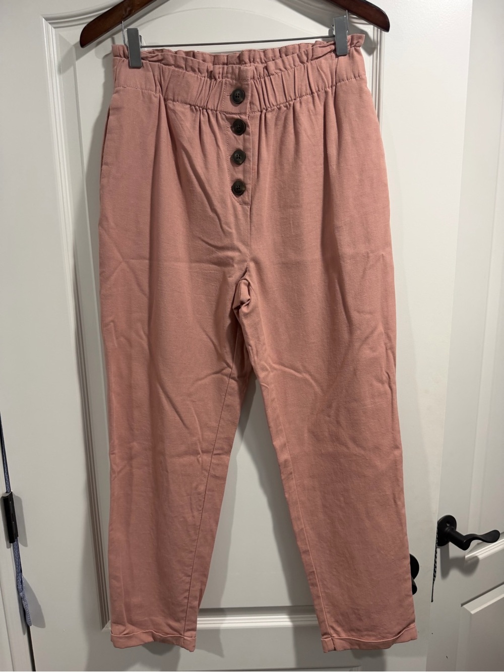 Ci Sono Dusty Mauve Button-Front Pull-On Casual Pants